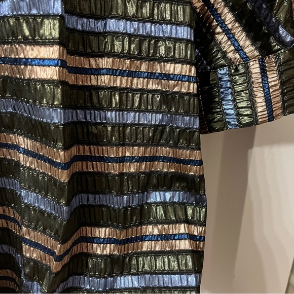 HUNTER BELL | Stella Blouse Top in Festive Stripe Metallic Holiday Top - Picture 8 of 11